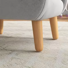 ZONEKIZ Kids Armchair Toddler Sofa Children Chair with Arm Rest, Wooden Frame, Velvet, PP Legs, Cloud Shape, for Ages 1.5-3 Years - Grey - 9