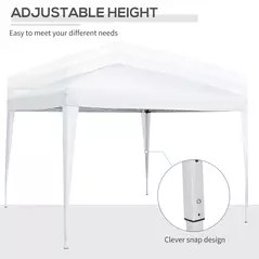 Outsunny 3 x 3m Pop Up Gazebo, Wedding Party Canopy Tent Marquee with Carry Bag and Windows, White - 9