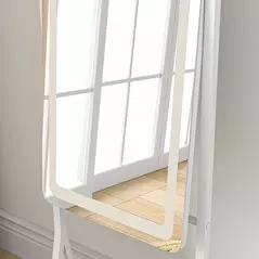 HOMCOM Free Standing Dressing Mirror with LED Lights, Full Length Mirror with 3 Temperature Colours and Storage Shelf - 9