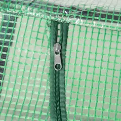 Outsunny Mini Greenhouse, Small Plant Grow House for Outdoor with Durable PE Cover, Observation Windows, 180 x 60 x 60 cm, Green - 8