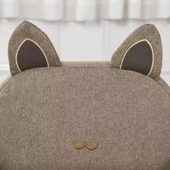 HOMCOM Kids Sofa Toddler Chair Children Armchair for Preschool Bedroom Playroom with Ear Modeling Wood Brown - 8