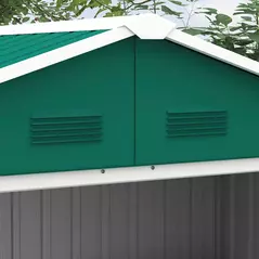 Outsunny 6.5ft x 3.5ft Metal Garden Storage Shed for Outdoor Tool Storage with Double Sliding Doors and 4 Vents, Green - 8