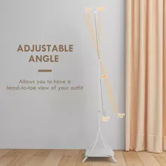 HOMCOM Free Standing Dressing Mirror with LED Lights, Full Length Mirror with 3 Temperature Colours and Storage Shelf - 6