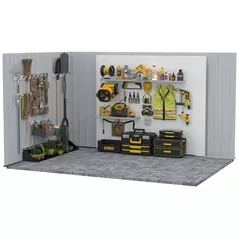 Outsunny 6.5ft x 3.5ft Metal Garden Storage Shed for Outdoor Tool Storage with Double Sliding Doors and 4 Vents, Grey - 8