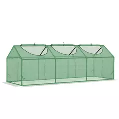 Outsunny Mini Greenhouse, Small Plant Grow House for Outdoor with Durable PE Cover, Observation Windows, 180 x 60 x 60 cm, Green - 1