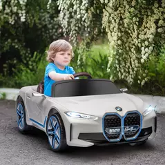 HOMCOM BMW i4 Licensed 12V Kids Electric Ride-On Car, White, Red and Light Blue - 2