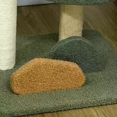 PawHut 52cm Small Cat Tree for Indoor Cats, Scratching Posts with Two Beds, Toy Ball - 9