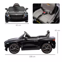 HOMCOM Bentley Bacalar Licensed 12V Kids Electric Car, with Remote Control, Black - 3