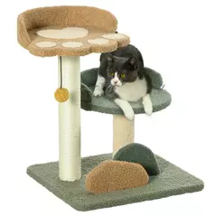 PawHut 52cm Small Cat Tree for Indoor Cats, Scratching Posts with Two Beds, Toy Ball - 1