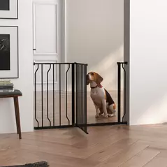 PawHut Wide Dog Safety Gate, with Door Pressure, for Doorways, Hallways, Staircases - Black - 7