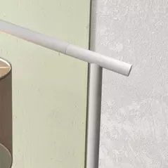 HOMCOM Metal Frame Floor Lamp with 350 Degree Rotating Lampshade, for Living Room and Bedroom, LED Bulb Included, Grey - 8