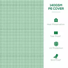 Outsunny Mini Greenhouse, Portable Tunnel Green House, Green Grow House Steel Frame with 5 Mesh Windows, 3 M, Green - 4