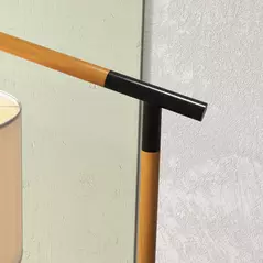 HOMCOM Metal Frame Floor Lamp with 350 Degree Rotating Lampshade, for Living Room and Bedroom, LED Bulb Included, Brown - 8