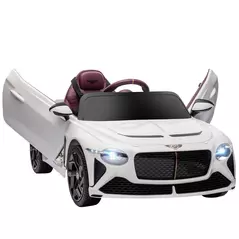 HOMCOM Bentley Bacalar Licensed 12V Kids Electric Car, with Remote Control, White - 1