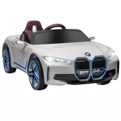 HOMCOM BMW i4 Licensed 12V Kids Electric Ride-On Car, White, Red and Light Blue - 1