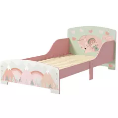 ZONEKIZ Toddler Bed Frame, Kids Bedroom Furniture for Ages 3-6 Years, Pink - 1