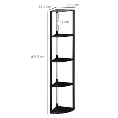 HOMCOM Corner Floor Lamp for Living Room Bedroom with Dimmable Warm White LED Light, Modern Tall Standing Lamp, Black - 3