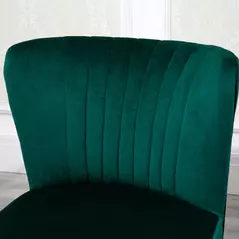 HOMCOM Modern Accent Chair, Fabric Living Room Chair with Rubber Wood Legs and Thick Padding, Green - 7