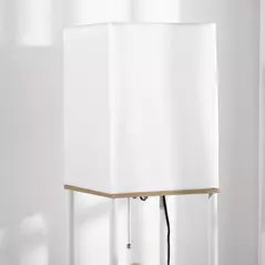 HOMCOM Modern Floor Lamp with Shelves, 3 Layer Shelf Tall Standing Lamp with Fabric Lampshade, Pull Chain Switch for Living Room, Bedroom, Bulb not Included, White - 8