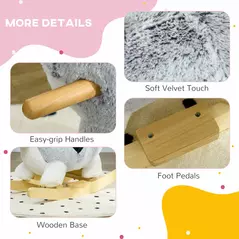 HOMCOM Baby Rocking Horse, Husky-Designed Plush Rocking Animal, with Sounds, Seatbelt, for Ages 18-36 Months - Grey - 6