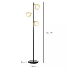HOMCOM Tree Floor Lamp for Living Room Bedroom with 3 Light, Modern Standing Lamp, (Bulb not Included), 162cm, Grey - 3
