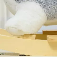 HOMCOM Baby Rocking Horse, Husky-Designed Plush Rocking Animal, with Sounds, Seatbelt, for Ages 18-36 Months - Grey - 7