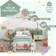 ZONEKIZ Toddler Bed Frame, Kids Bedroom Furniture for Ages 3-6 Years, Green - 6