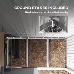 Outsunny Metal Garden Shed, Outdoor Lean-to Shed for Tool Motor Bike, with Adjustable Shelf, Lock, Gloves, 5'x3'x6', Grey - 8