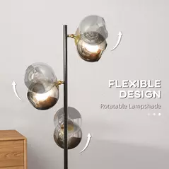 HOMCOM Tree Floor Lamp for Living Room Bedroom with 3 Light, Modern Standing Lamp, (Bulb not Included), 162cm, Grey - 5