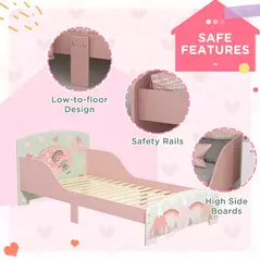 ZONEKIZ Toddler Bed Frame, Kids Bedroom Furniture for Ages 3-6 Years, Pink - 5