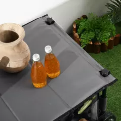 Outsunny Garden Trolley, Cargo Traile on Wheels, Folding Collapsible Camping Trolley, Outdoor Utility Wagon, Dark Grey - 8