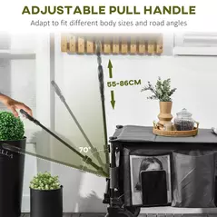 Outsunny Garden Trolley, Cargo Traile on Wheels, Folding Collapsible Camping Trolley, Outdoor Utility Wagon, Dark Grey - 3