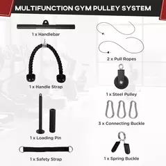 SPORTNOW Cable Machine Pulley System, Lats Pull Down System, with DIY Loading Weight Pin - 4