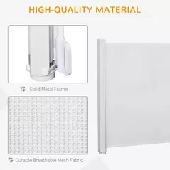 PawHut Retractable Stair Gate,  Dog Pet Barrier, for Doorway, Staircase, Hallway - White - 6