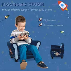 HOMCOM Child Armchair Kids Mini Sofa Chair with Armrest, 59.5 x 43 x 46.5cm, Blue - 5