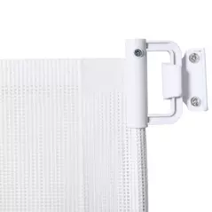 PawHut Retractable Stair Gate,  Dog Pet Barrier, for Doorway, Staircase, Hallway - White - 8