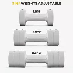 SPORTNOW Dumbbells Set, Adjustable Weights for Women Men Home Gym Workout, 2.5KG x 2 - 4