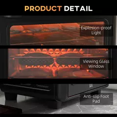 HOMCOM Air Fryer Oven, 13L Mini Oven, Multifunction Countertop Convection Oven w/ 12 Presets, Adjustable Temp and Time, 1500W - 8