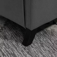 HOMCOM Wingback Recliner Chair for Home Theater, Button Tufted Microfibre Cloth Reclining Armchair with Leg Rest, Deep Grey - 8