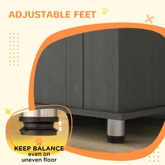 PawHut Dog Crate Table for Medium and Large Dogs with Magnetic Door for Indoor Use, 95 x 55 x 75 cm, Grey - 7