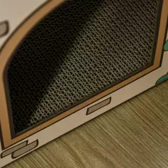 PawHut Two-In-One Cat House, Cat Scratching Board with Scratcher, Catnip, Cat Cardboard Scratcher for Indoor Cats - 8