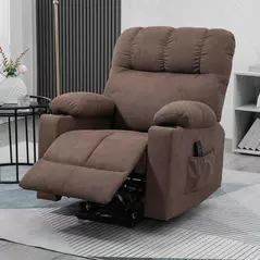 HOMCOM Electric Riser and Recliner Chair for Elderly, Power Lift Recliner Chair with Remote Control, Dark Brown - 9