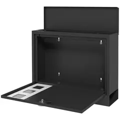 HOMCOM Wall Mounted Letterbox, Weatherproof Post Box, Modern Mailbox with 2 Keys and Viewing Windows, Easy to Install - 1