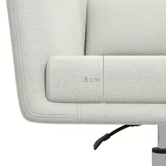 HOMCOM Modern Accent Chair with Swivel Base, Height Adjustable Arm Chair with Pillow for Living Room, Bedroom, Cream White - 8