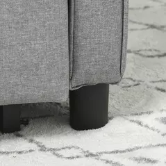 HOMCOM Linen-Look Single Chair Bed - Light Grey - 9