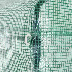 Outsunny Polytunnel Greenhouse Walk-in Grow House Tent with Roll-up Sidewalls, Zipped Door and 8 Windows, 4x3x2m Green - 9