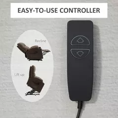 HOMCOM Electric Riser and Recliner Chair for Elderly, Power Lift Recliner Chair with Remote Control, Dark Brown - 6