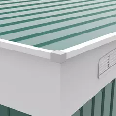 Outsunny Garden Metal Storage Shed Outdoor Metal Tool House with Double Sliding Doors and 2 Air Vents, 11.3x9.2ft, Green - 8