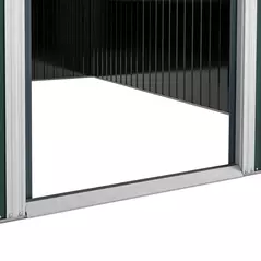 Outsunny Garden Metal Storage Shed Outdoor Metal Tool House with Double Sliding Doors and 2 Air Vents, 11.3x9.2ft, Green - 9