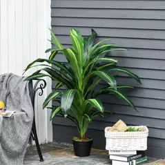 Outsunny Set of Two Artificial Dracaena Plants - 7